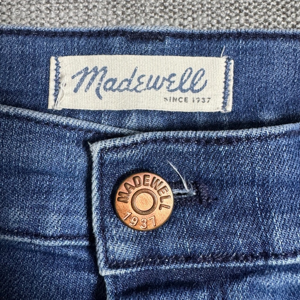Madewell‎ Skinny Skinny Jeans Distressed Raw Hem Medium Wash Size 31 - Picture 4 of 10